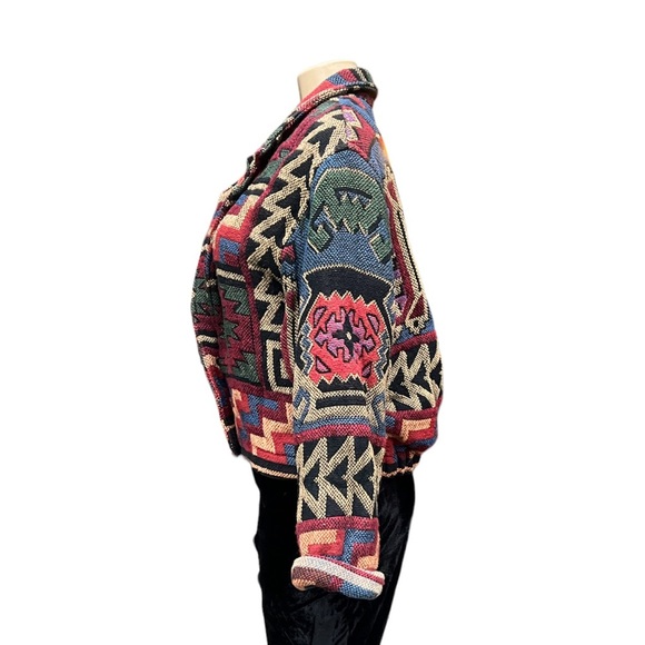 Unique Handmade Aztec Print Colorful Boho Jacket - Picture 8 of 11